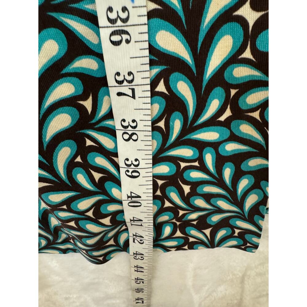 Diane Von Furstenberg DVF Kye Wrap Dress Size 10 Silk Jersey Turquoise Brown - Picture 9 of 13